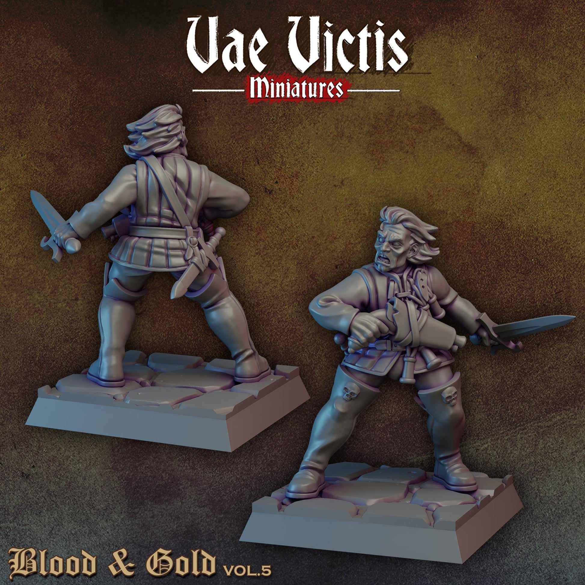 Human Mercenaries Set Vol 2 | Vae Victis Miniatures | 32mm Scale Resin Printed Tabletop RPG Figures for Tabletop Roleplaying or Wargaming