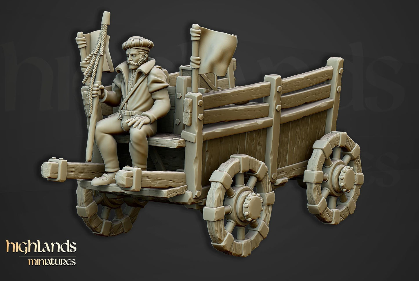 The Gold Wagon | Highland Miniatures | 32mm Scale Resin Tabletop RPG Figures for Roleplaying and Wargaming