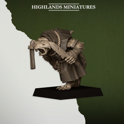 Vermin Acolytes | Vermin Reinforces | Highland Miniatures | 32mm Scale Resin TTRPG Figures for Roleplaying and Wargaming