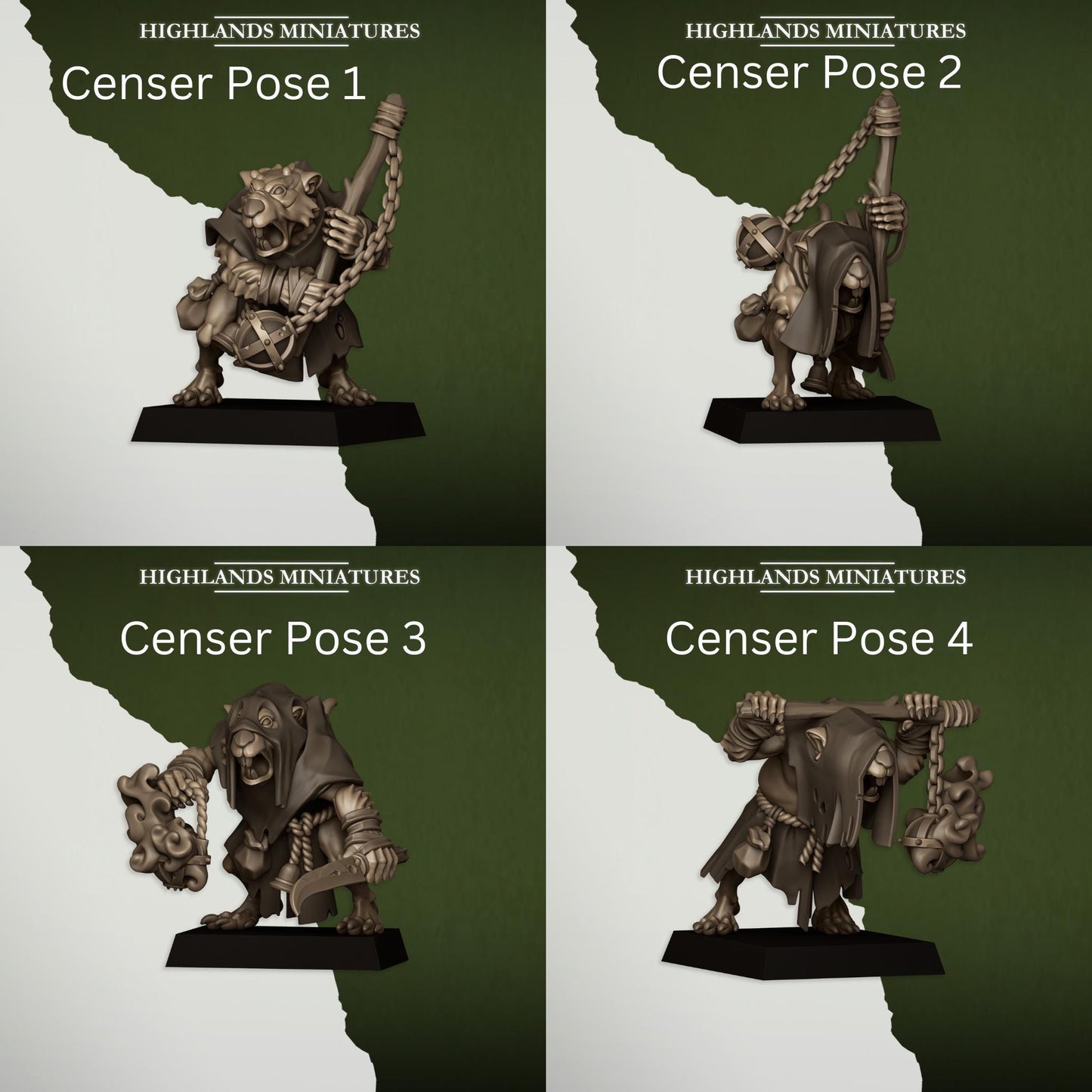 Vermin Acolytes | Vermin Reinforces | Highland Miniatures | 32mm Scale Resin TTRPG Figures for Roleplaying and Wargaming