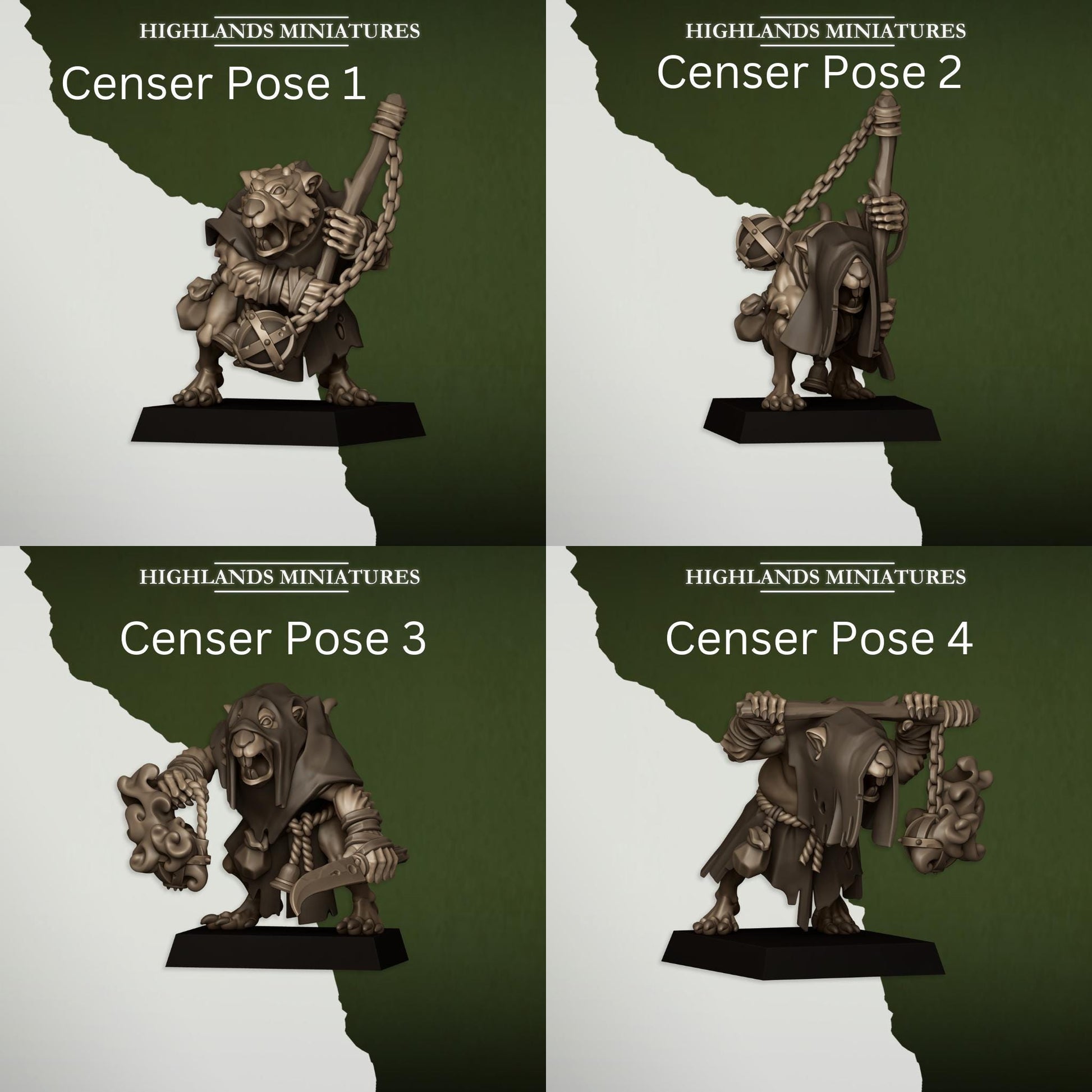 Vermin Acolytes | Vermin Reinforces | Highland Miniatures | 32mm Scale Resin TTRPG Figures for Roleplaying and Wargaming