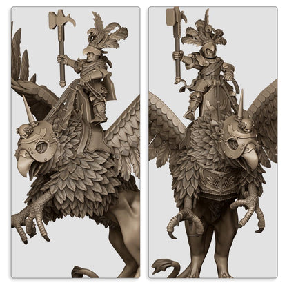 Sunland Emperor on Griffon | Sunland | Highland Miniatures | 32mm Scale Resin Tabletop RPG Figures for Roleplaying and Wargaming