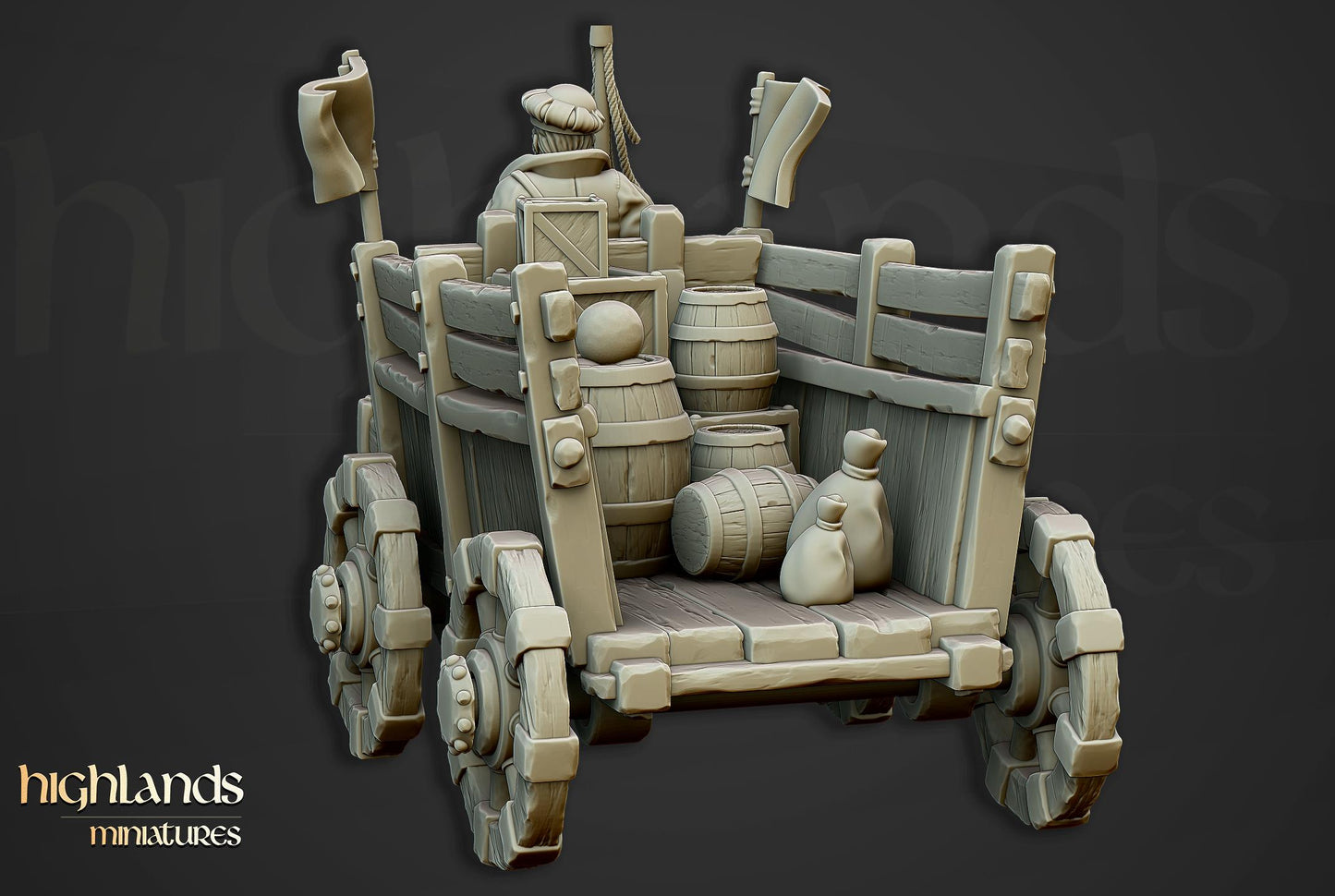 The Gold Wagon | Highland Miniatures | 32mm Scale Resin Tabletop RPG Figures for Roleplaying and Wargaming