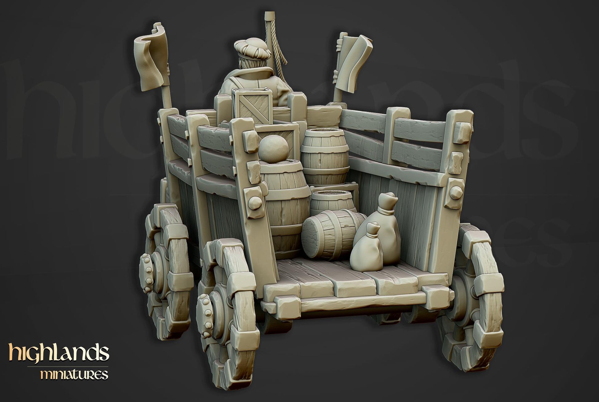 The Gold Wagon | Highland Miniatures | 32mm Scale Resin Tabletop RPG Figures for Roleplaying and Wargaming