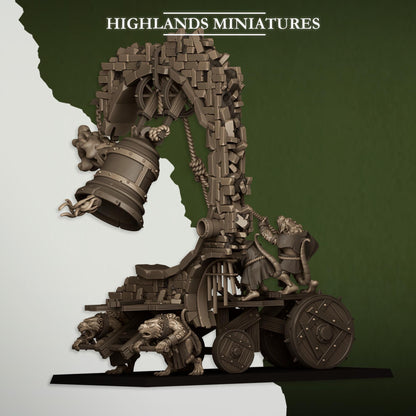 Moving Sewer with Bell and Censer | Vermin Reinforces | Highland Miniatures | 32mm Scale Resin TTRPG Figures for Roleplaying and Wargaming