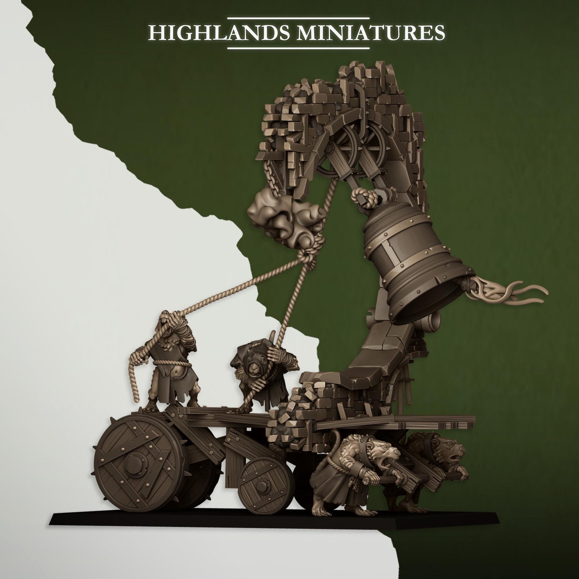 Moving Sewer with Bell and Censer | Vermin Reinforces | Highland Miniatures | 32mm Scale Resin TTRPG Figures for Roleplaying and Wargaming