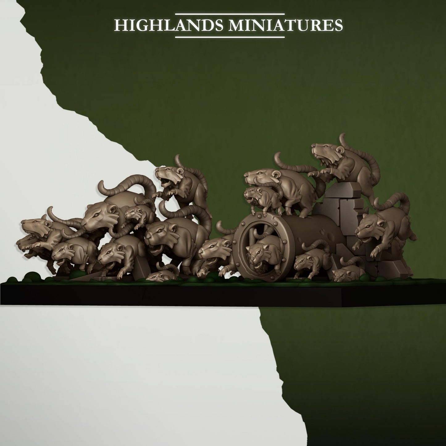 Rat Swarm | Vermin Reinforces | Highland Miniatures | 32mm Scale Resin TTRPG Figures for Roleplaying and Wargaming