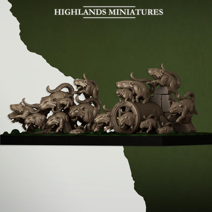 Rat Swarm | Vermin Reinforces | Highland Miniatures | 32mm Scale Resin TTRPG Figures for Roleplaying and Wargaming