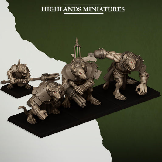 Ratgors and Ratgor Master | Vermin Reinforces | Highland Miniatures | 32mm Scale Resin TTRPG Figures for Roleplaying and Wargaming