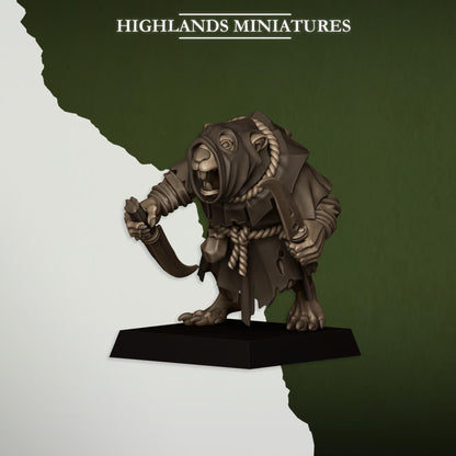 Vermin Acolytes | Vermin Reinforces | Highland Miniatures | 32mm Scale Resin TTRPG Figures for Roleplaying and Wargaming