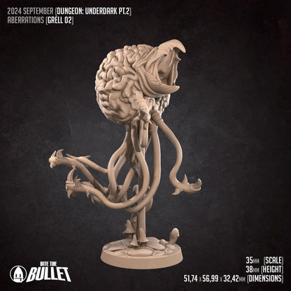 Grell Set | Dungeon Underdark | Bite The Bullet | 35mm Scale | Resin Printed Tabletop RPG Miniature Figures | DND | 5E