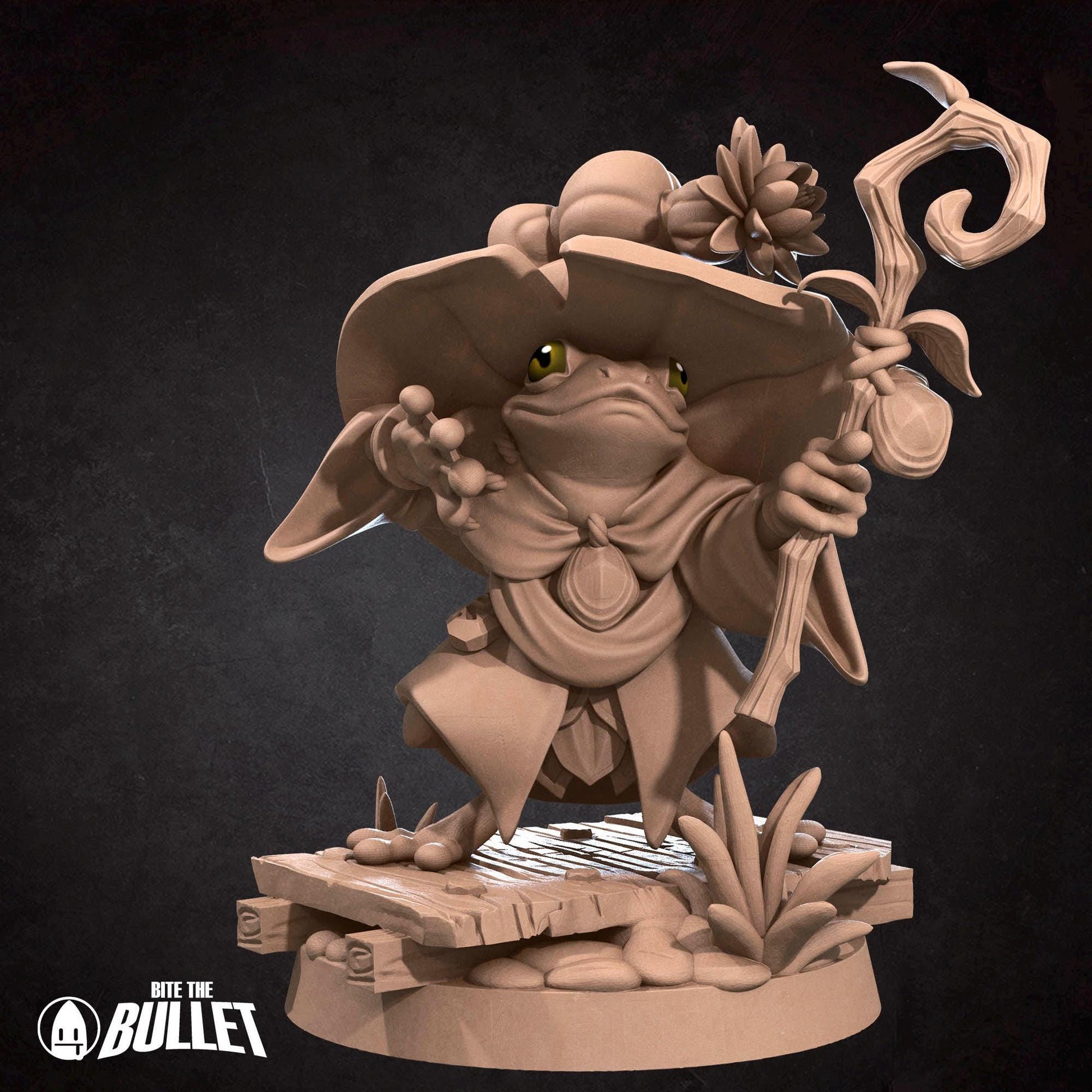 Frogfolk Wizard | Grove Haven | Bite The Bullet | 35mm Scale | Resin Printed Tabletop RPG Miniature Figures | DND | 5E