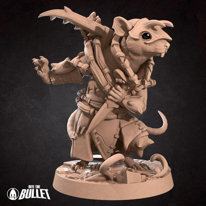 Ratfolk Hunter | Grove Haven | Bite The Bullet | 35mm Scale | Resin Printed Tabletop RPG Miniature Figures | DND | 5E