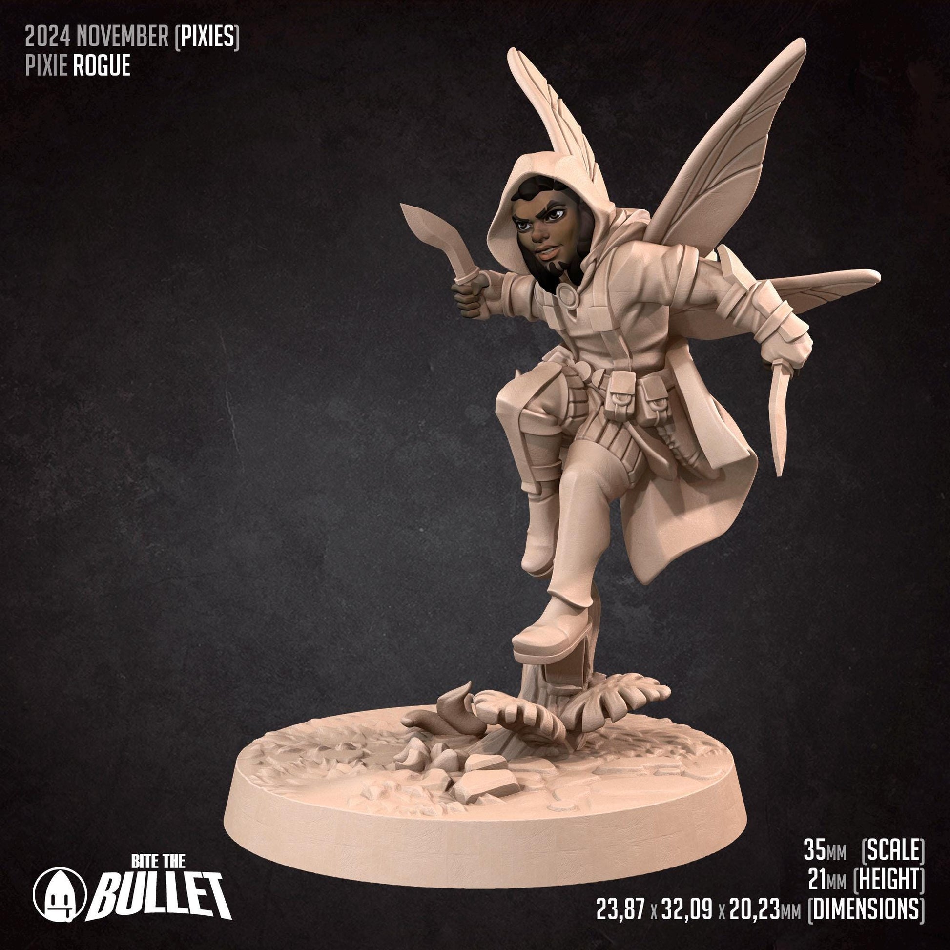 Pixie Rogue | Pixies | Bite The Bullet | 35mm Scale | Resin Printed Tabletop RPG Miniature Figures | DND | 5E