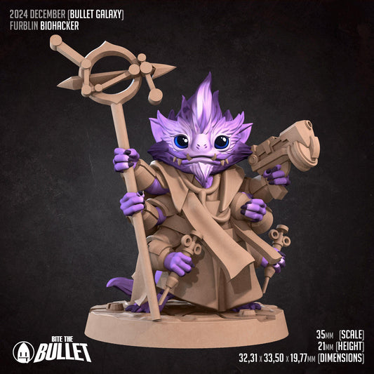 Furblin Biohacker | Bullet Galaxy | Bite The Bullet | 35mm Scale | Resin Printed Tabletop RPG Miniature Figures | DND | 5E