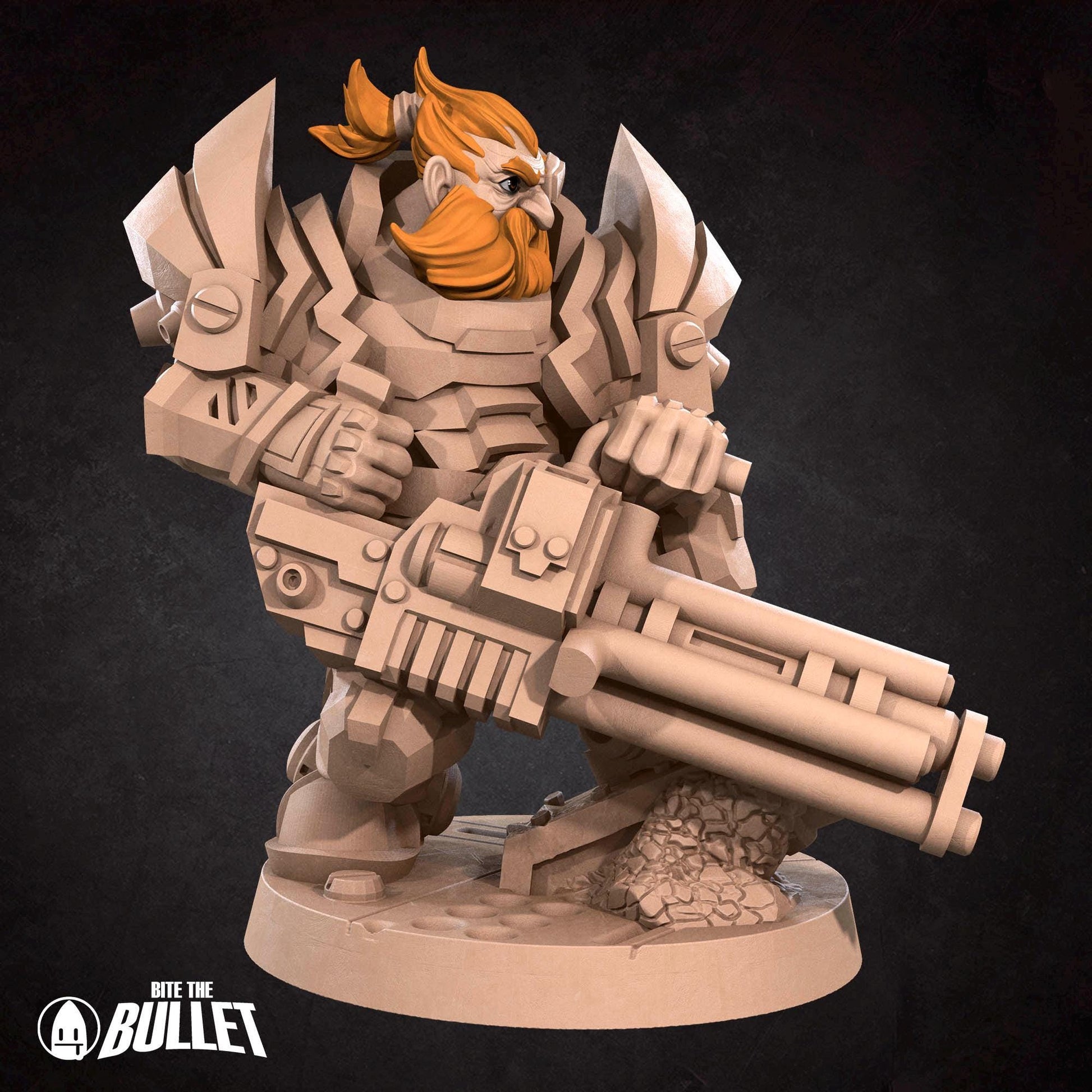 Space Dwarf Soldier | Bullet Galaxy | Bite The Bullet | 35mm Scale | Resin Printed Tabletop RPG Miniature Figures | DND | 5E