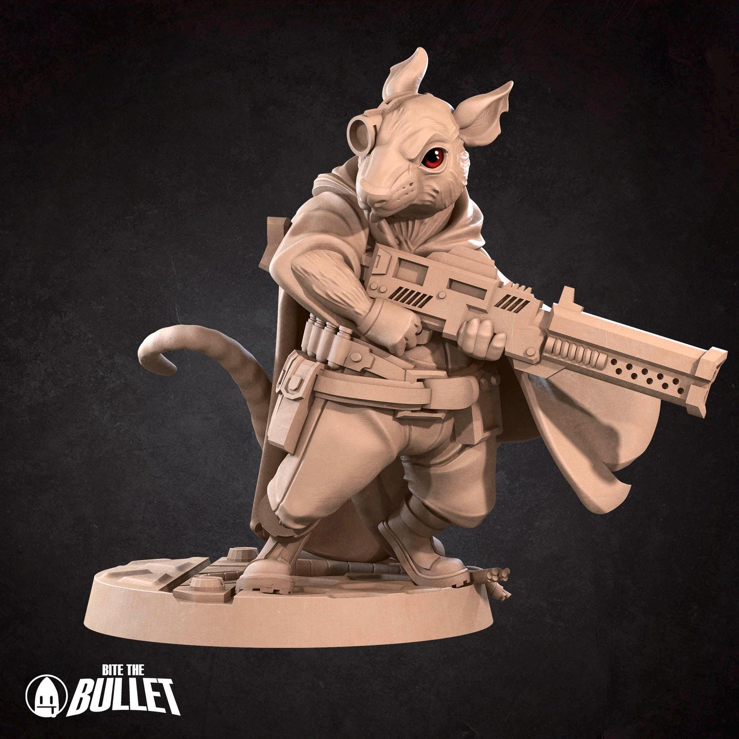 Space Ratfolk Soldier | Bullet Galaxy | Bite The Bullet | 35mm Scale | Resin Printed Tabletop RPG Miniature Figures | DND | 5E