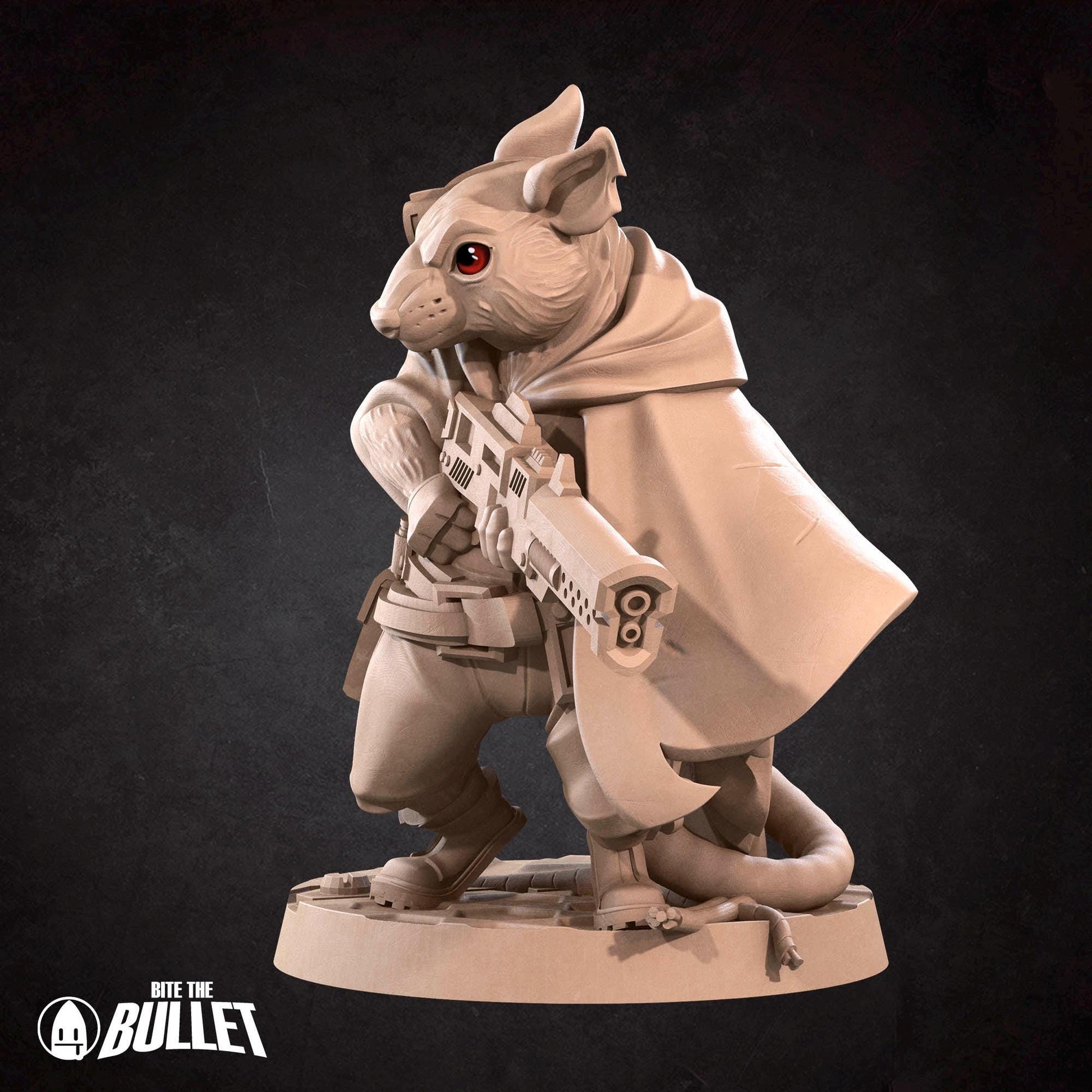 Space Ratfolk Soldier | Bullet Galaxy | Bite The Bullet | 35mm Scale | Resin Printed Tabletop RPG Miniature Figures | DND | 5E