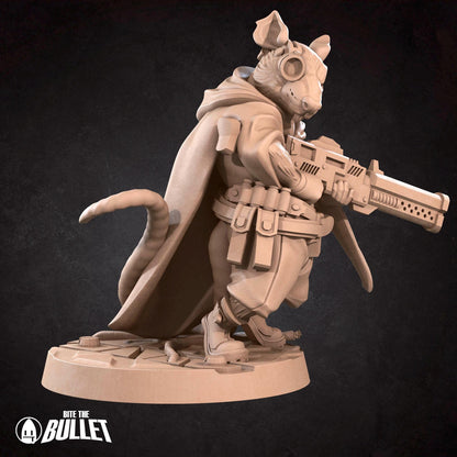 Space Ratfolk Soldier | Bullet Galaxy | Bite The Bullet | 35mm Scale | Resin Printed Tabletop RPG Miniature Figures | DND | 5E