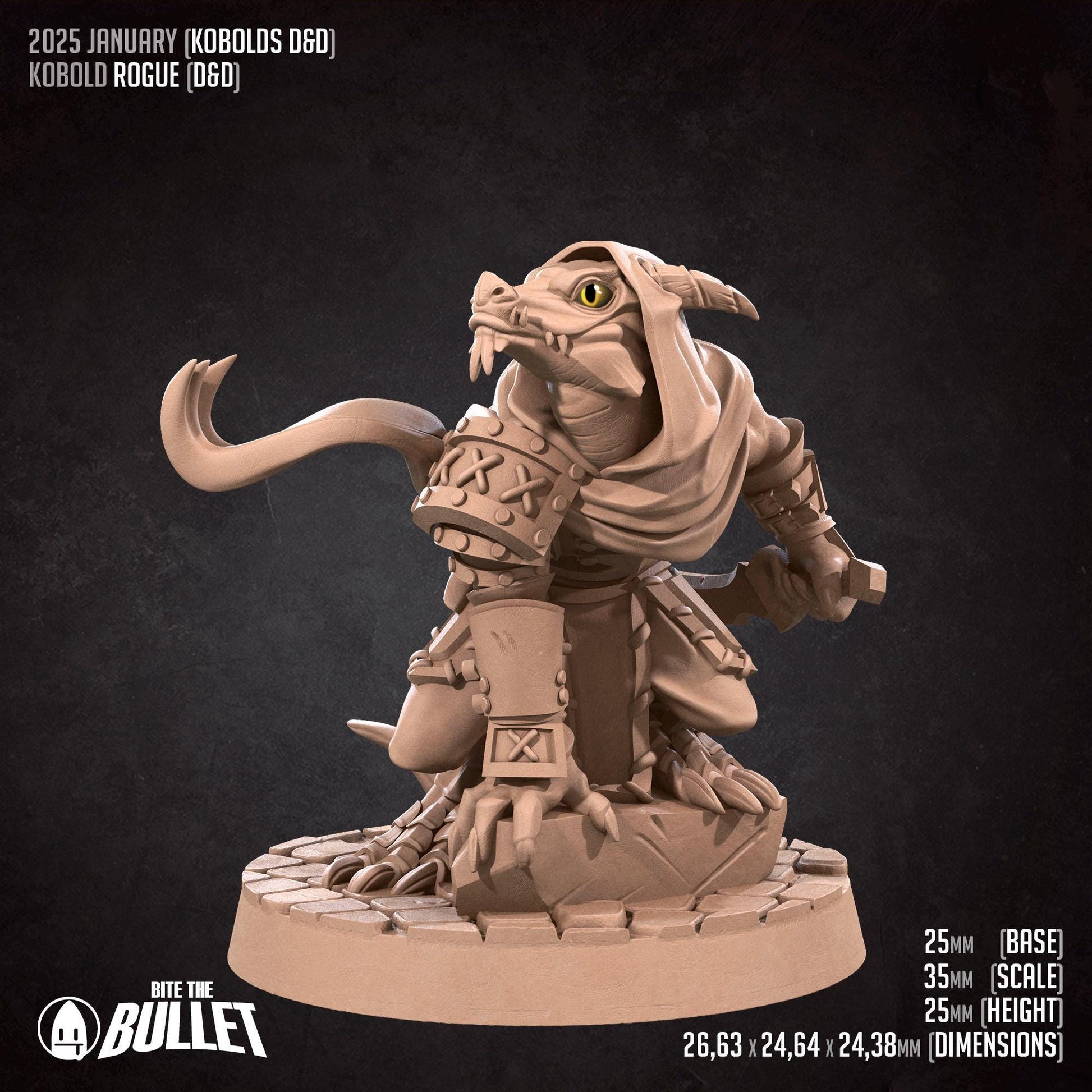 Kobold Rogue | Kobolds D&D | Bite The Bullet | 35mm Scale | Resin Printed Tabletop RPG Miniature Figures | DND | 5E