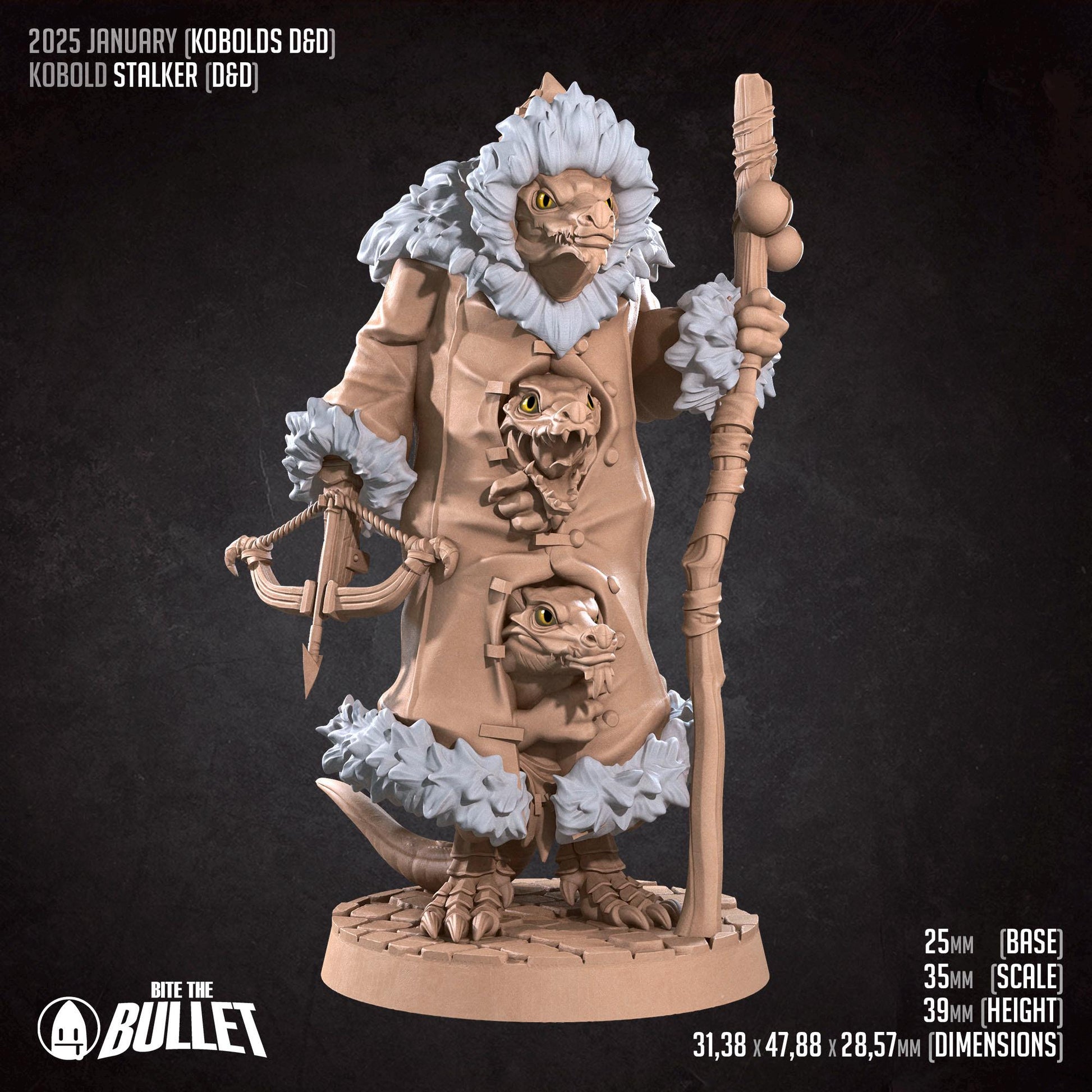 Kobold Stalker | Kobolds D&D | Bite The Bullet | 35mm Scale | Resin Printed Tabletop RPG Miniature Figures | DND | 5E