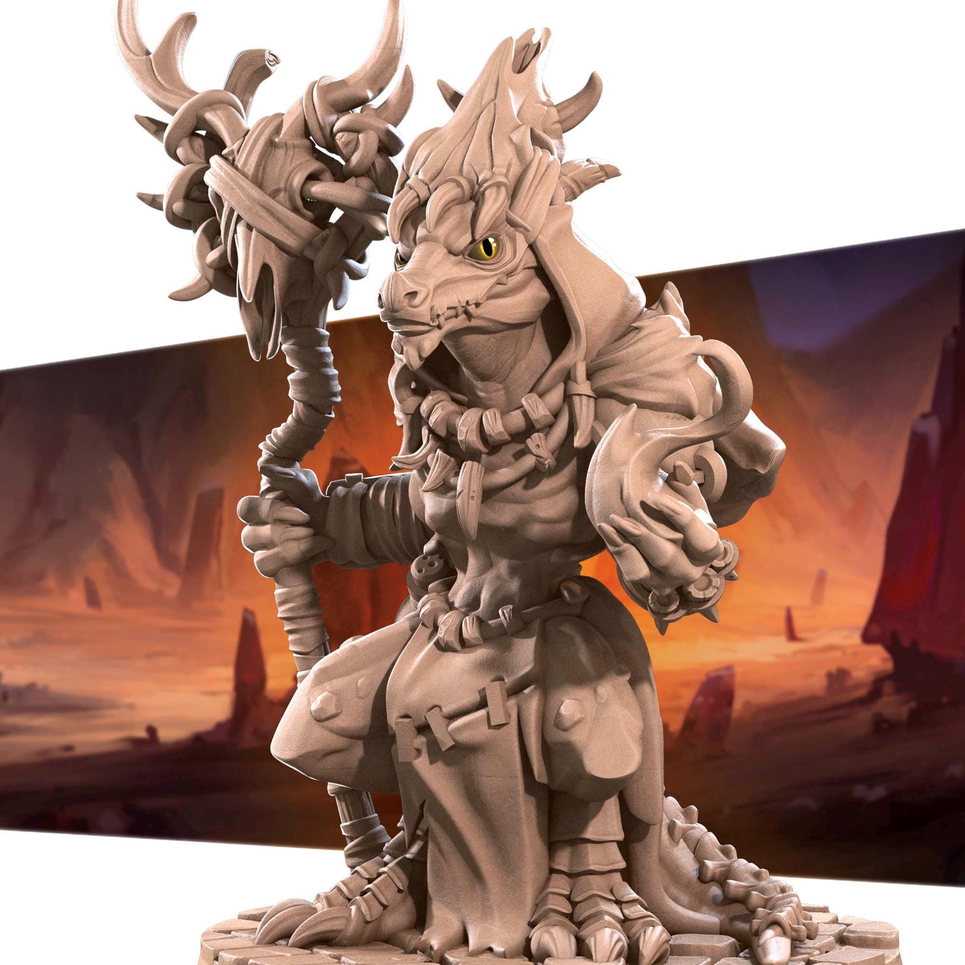 Kobold Warlock | Kobolds D&D | Bite The Bullet | 35mm Scale | Resin Printed Tabletop RPG Miniature Figures | DND | 5E