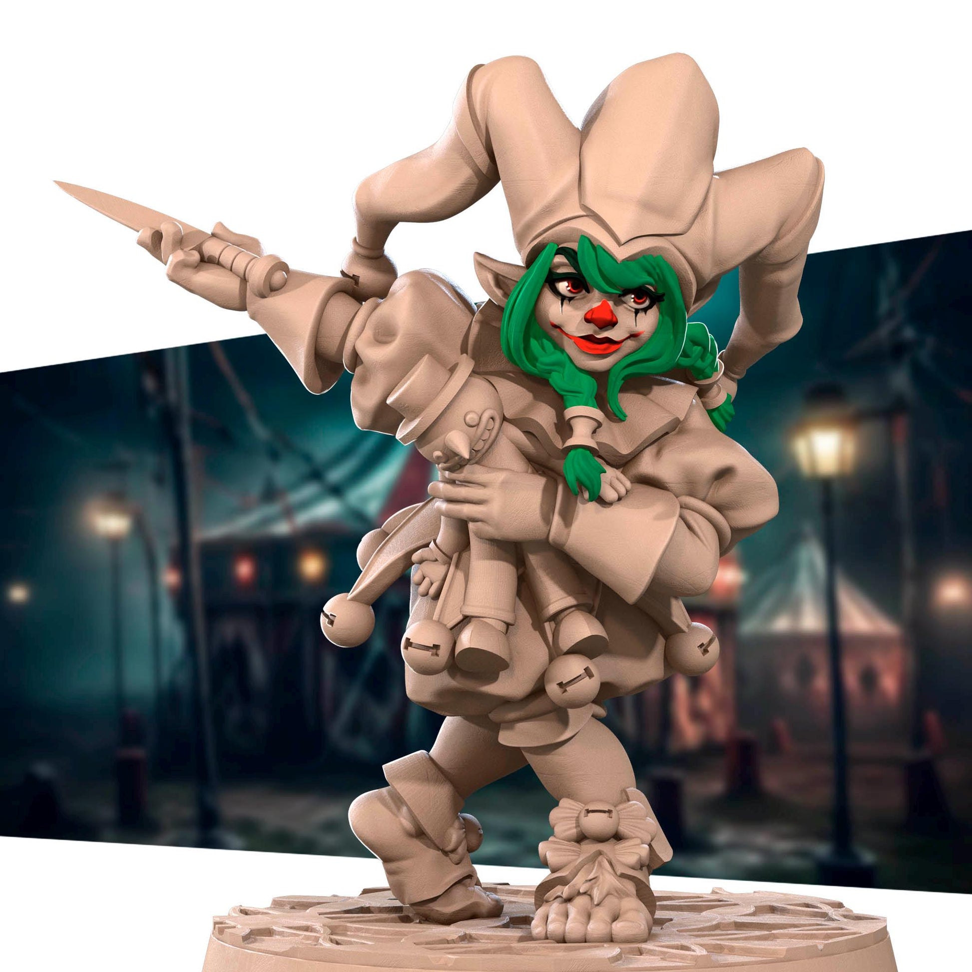 Halfling Daggerthrower | Horror Circus | Bite The Bullet | 35mm Scale | Resin Printed Tabletop RPG Miniature Figures | DND | 5E