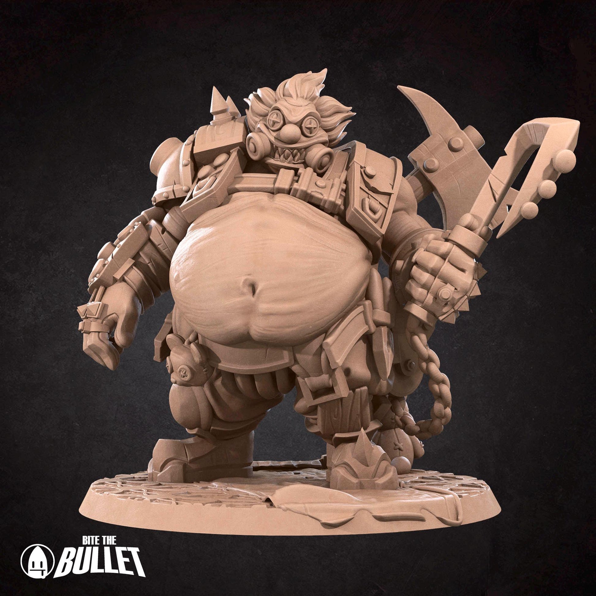 Junkhog Clown | Horror Circus | Bite The Bullet | 35mm Scale | Resin Printed Tabletop RPG Miniature Figures | DND | 5E