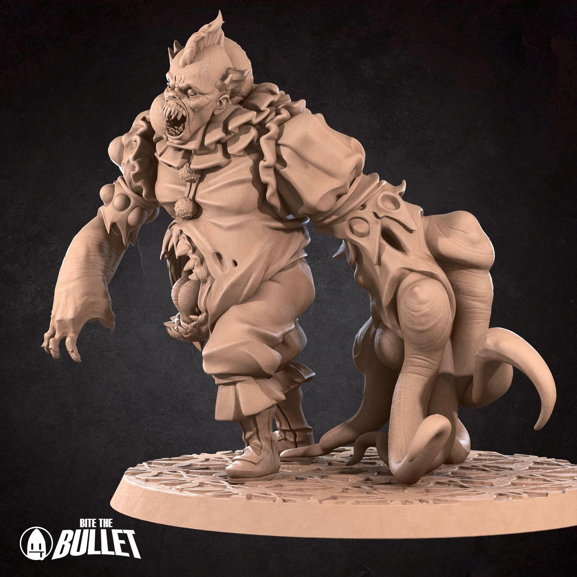 Mutation Clown | Horror Circus | Bite The Bullet | 35mm Scale | Resin Printed Tabletop RPG Miniature Figures | DND | 5E