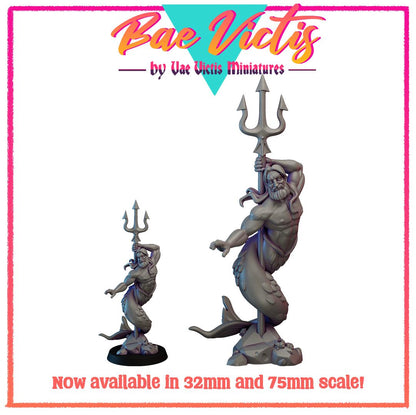 Merman | Bae Victis | Vae Victis Miniatures | 32mm and 75mm Scale Resin Printed Tabletop RPG Figures for Tabletop RPG's