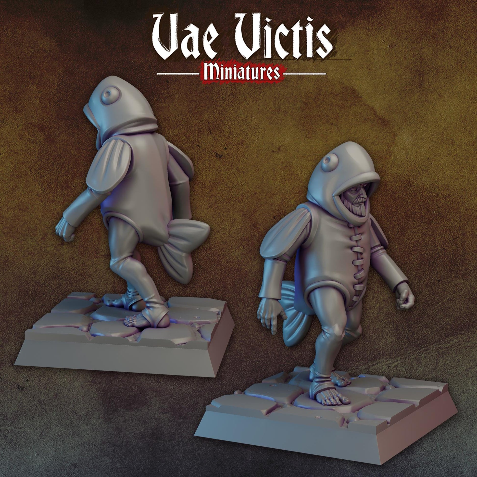 Fish Costume | Vae Victis Miniatures | 32mm Scale Resin Printed Tabletop RPG Figures for Tabletop Roleplaying or Wargaming