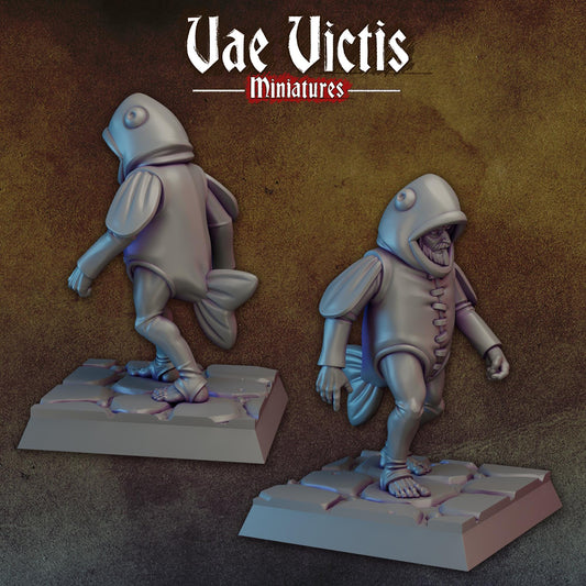 Fish Costume | Vae Victis Miniatures | 32mm Scale Resin Printed Tabletop RPG Figures for Tabletop Roleplaying or Wargaming