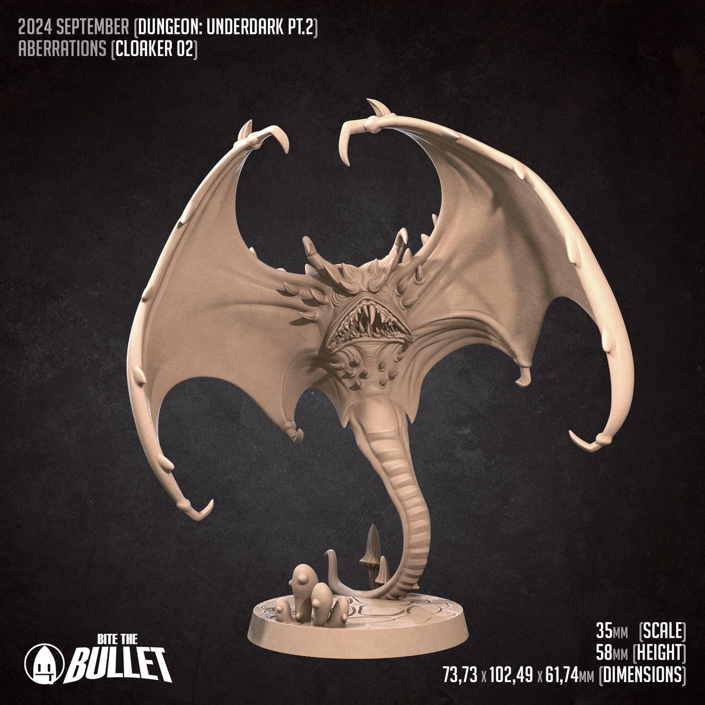 Cloakers | Dungeon Underdark | Bite The Bullet | 35mm Scale | Resin Printed Tabletop RPG Miniature Figures | DND | 5E