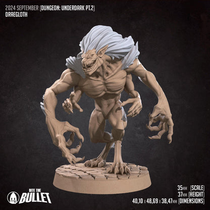 Draegloth | Dungeon Underdark | Bite The Bullet | 35mm Scale | Resin Printed Tabletop RPG Miniature Figures | DND | 5E