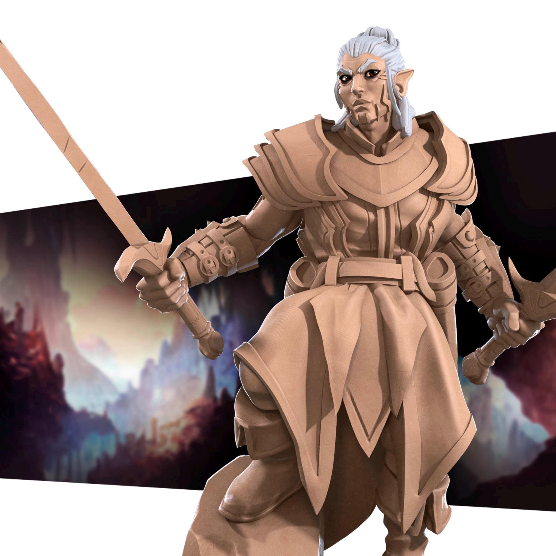 Drow Weapon Master | Dungeon Underdark | Bite The Bullet | 35mm Scale | Resin Printed Tabletop RPG Miniature Figures | DND | 5E