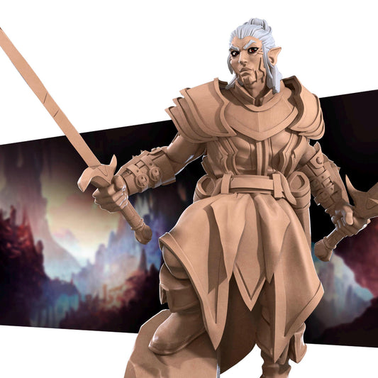 Drow Weapon Master | Dungeon Underdark | Bite The Bullet | 35mm Scale | Resin Printed Tabletop RPG Miniature Figures | DND | 5E