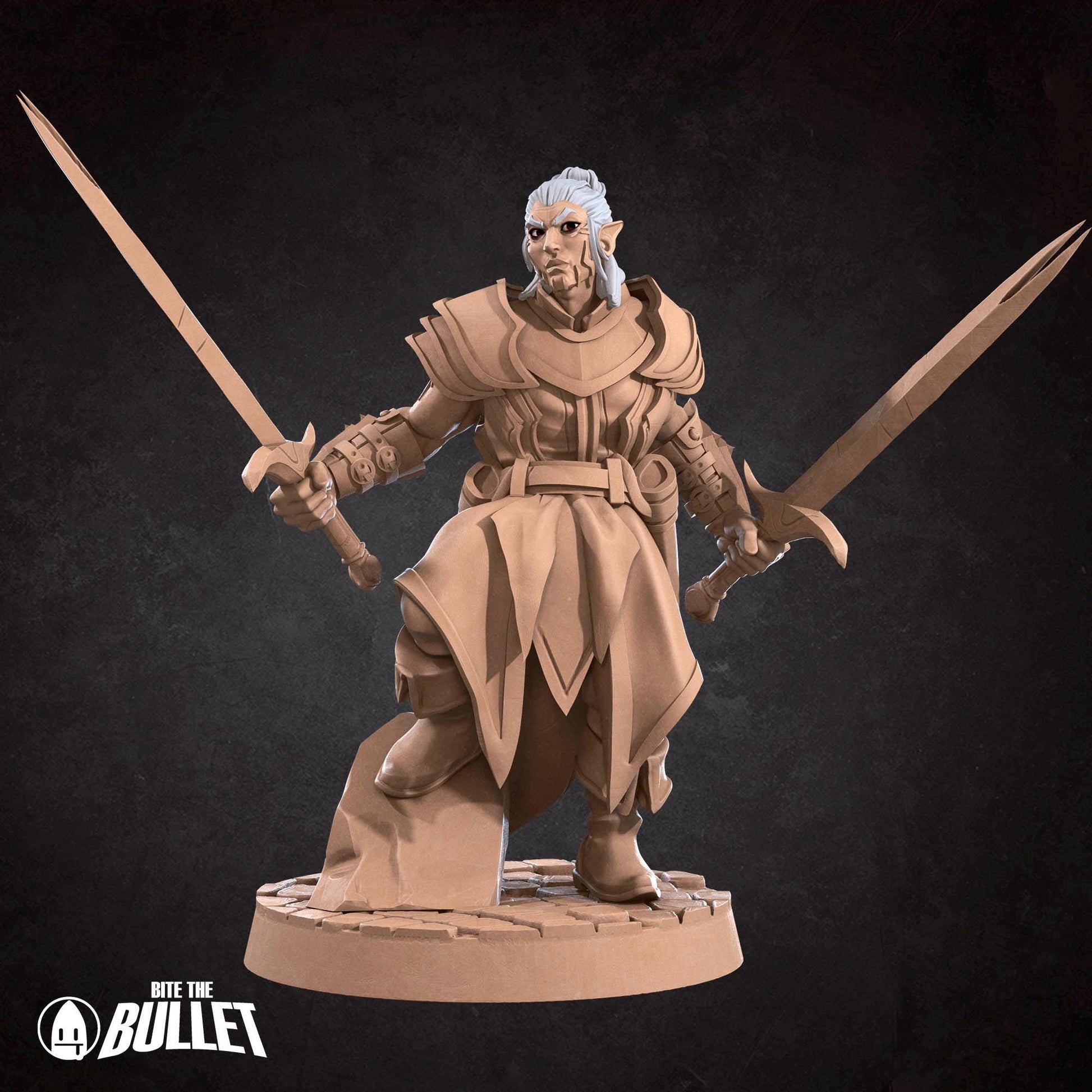 Drow Weapon Master | Dungeon Underdark | Bite The Bullet | 35mm Scale | Resin Printed Tabletop RPG Miniature Figures | DND | 5E