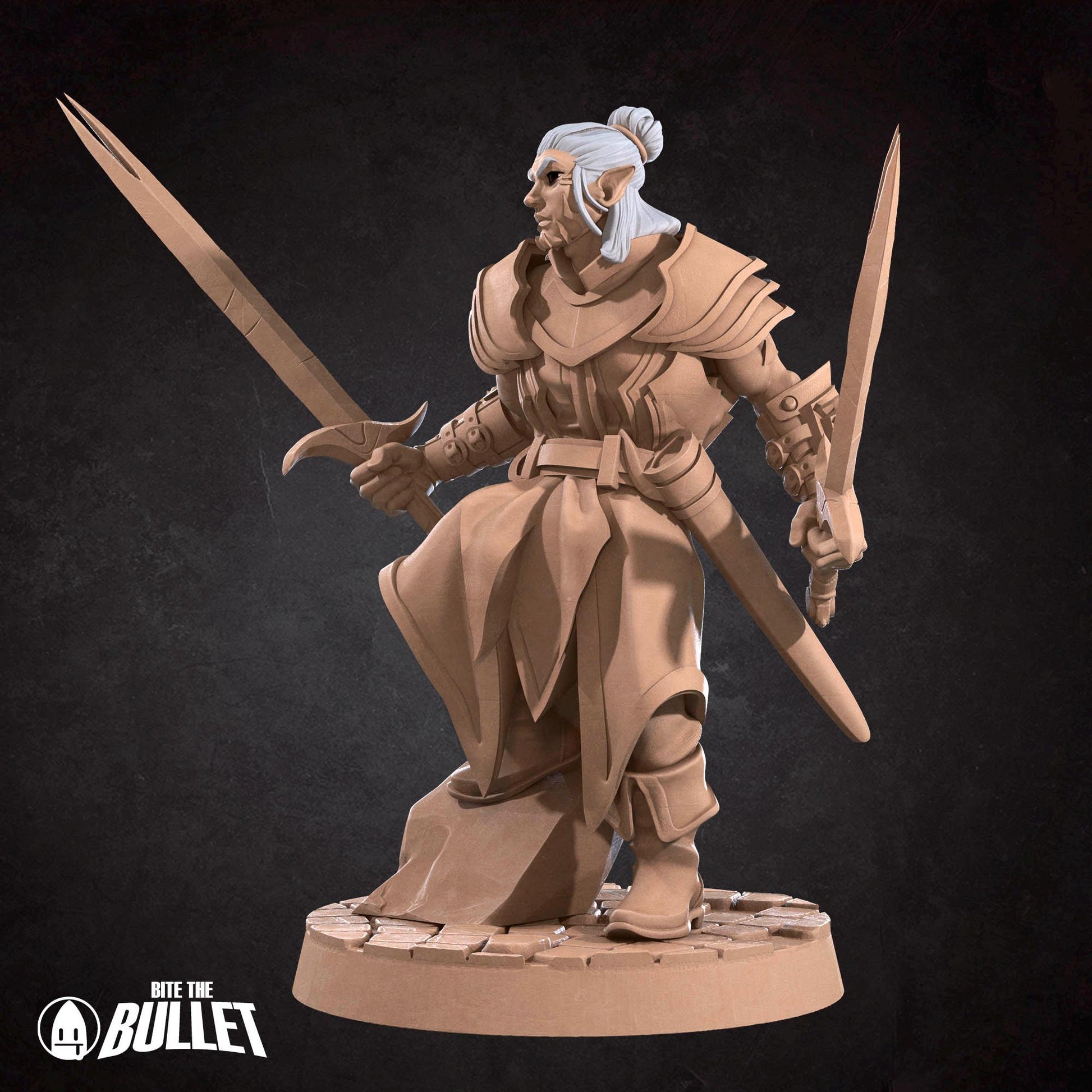 Drow Weapon Master | Dungeon Underdark | Bite The Bullet | 35mm Scale | Resin Printed Tabletop RPG Miniature Figures | DND | 5E