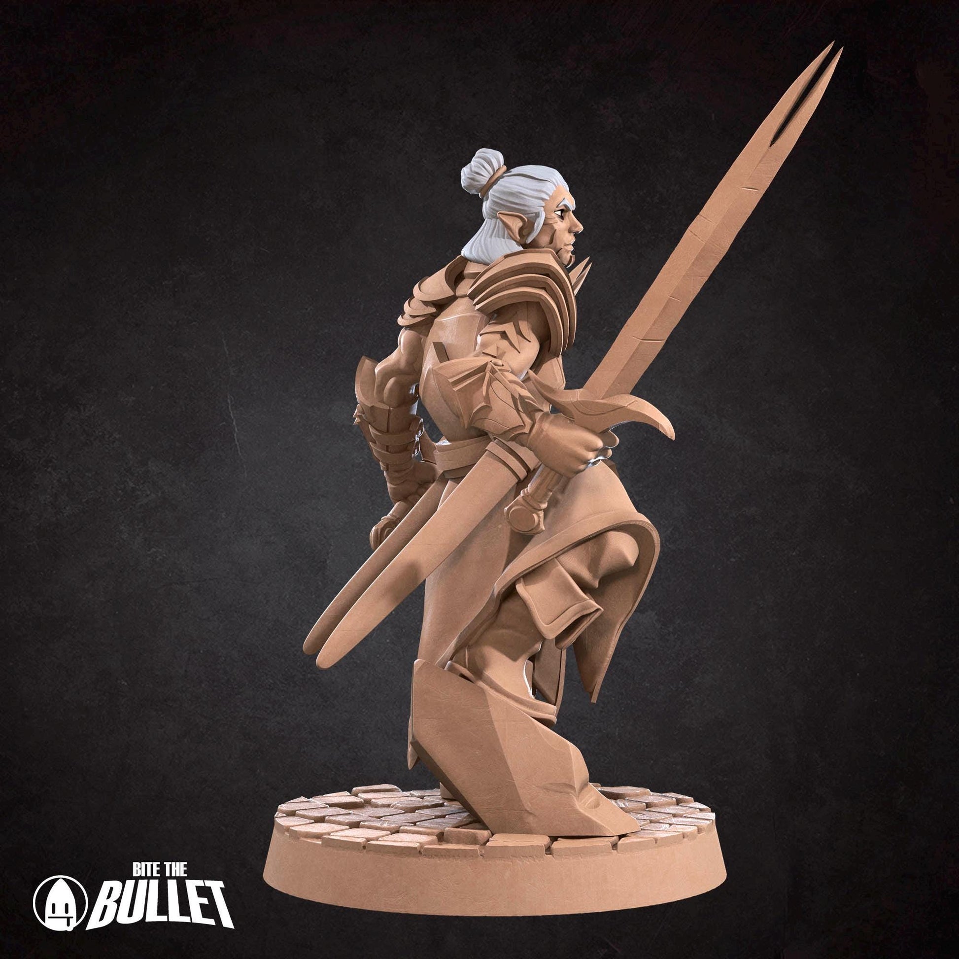 Drow Weapon Master | Dungeon Underdark | Bite The Bullet | 35mm Scale | Resin Printed Tabletop RPG Miniature Figures | DND | 5E