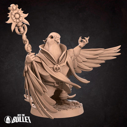 Pidgeonfolk Cleric | Grove Haven | Bite The Bullet | 35mm Scale | Resin Printed Tabletop RPG Miniature Figures | DND | 5E