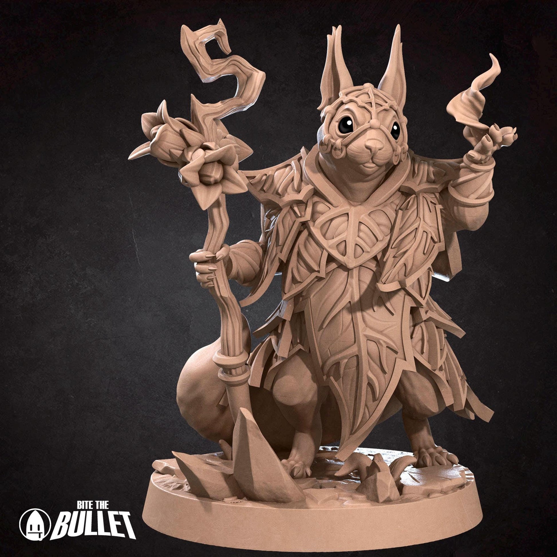Squirrelfolk Sorceress | Grove Haven | Bite The Bullet | 35mm Scale | Resin Printed Tabletop RPG Miniature Figures | DND | 5E