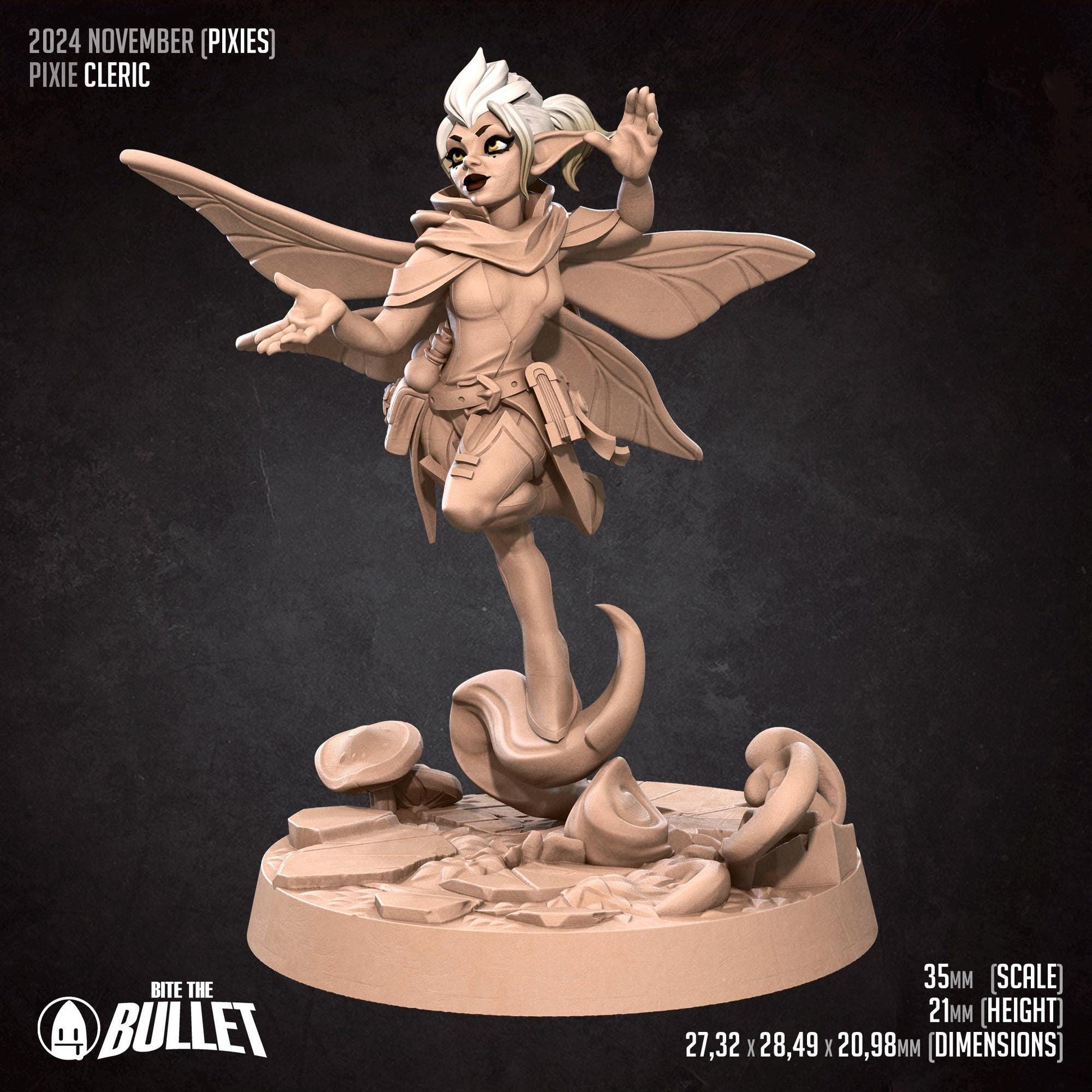 Pixie Cleric | Pixies | Bite The Bullet | 35mm Scale | Resin Printed Tabletop RPG Miniature Figures | DND | 5E