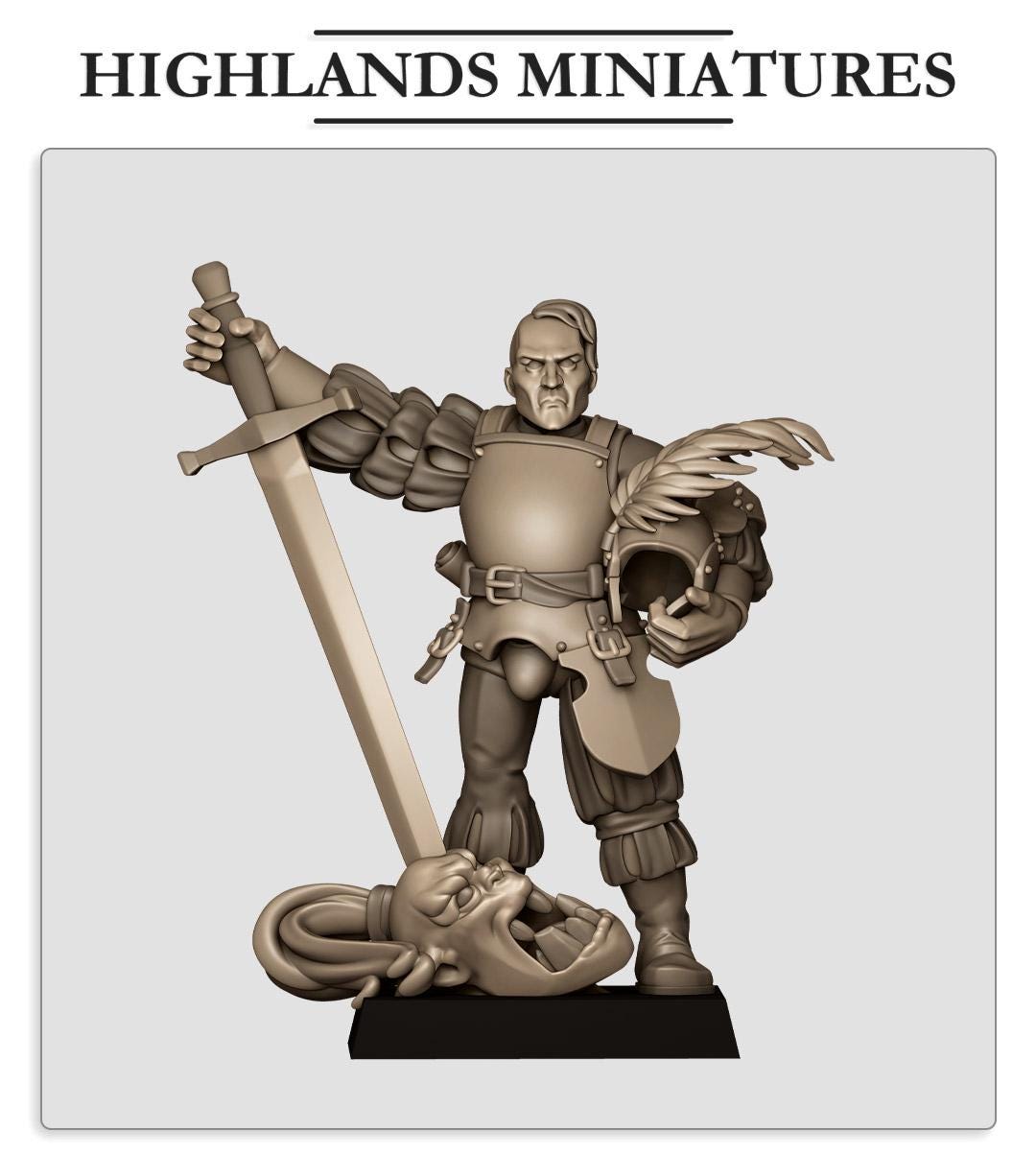 Sunland Captain 3 | Sunland | Highland Miniatures | 32mm Scale Resin Tabletop RPG Figures for Roleplaying and Wargaming