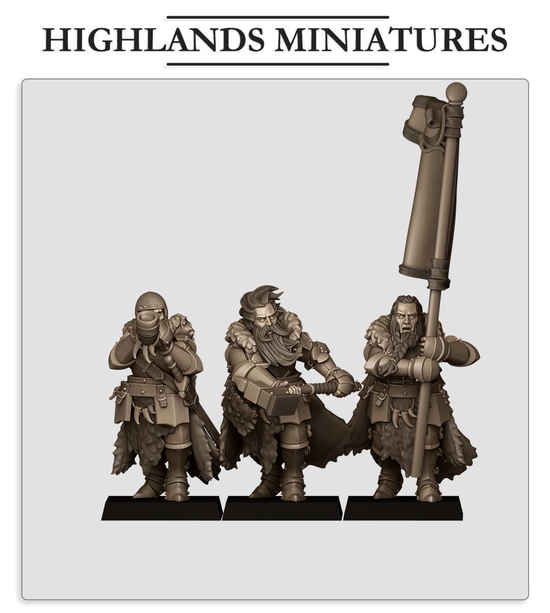 Mergenheim Knights On Foot | Mergenheim | Highland Miniatures | 32mm Scale Resin Tabletop RPG Figures for Roleplaying and Wargaming