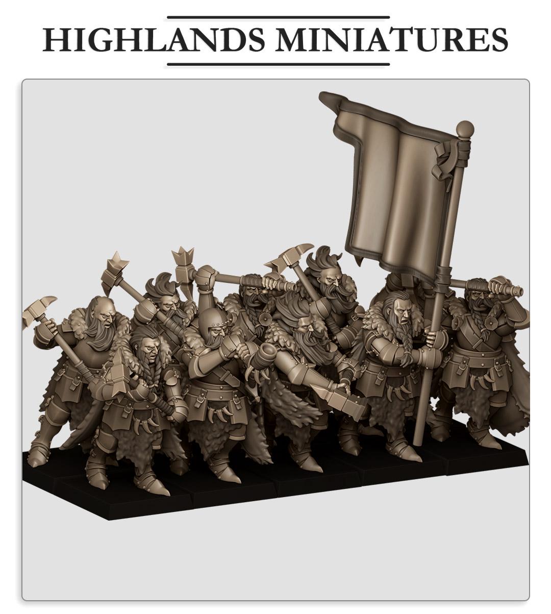 Mergenheim Knights On Foot | Mergenheim | Highland Miniatures | 32mm Scale Resin Tabletop RPG Figures for Roleplaying and Wargaming