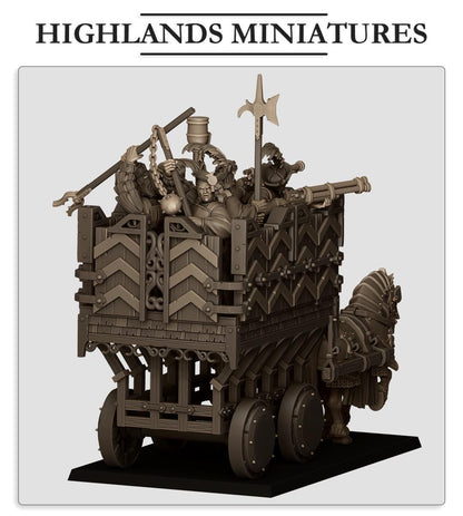 Sunland Armored Wagon | Sunland | Highland Miniatures | 32mm Scale Resin Tabletop RPG Figures for Roleplaying and Wargaming