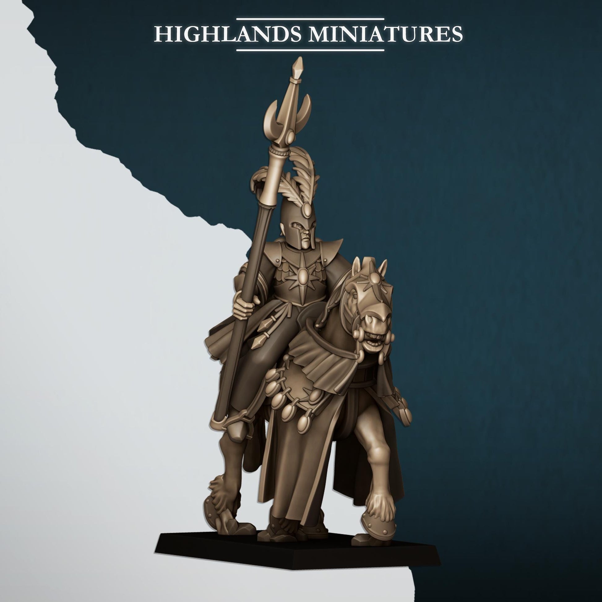 Mounted Aegean Elf Mage | Aegean Elves | Highland Miniatures | 32mm Scale Resin Tabletop RPG Figures for Roleplaying and Wargaming