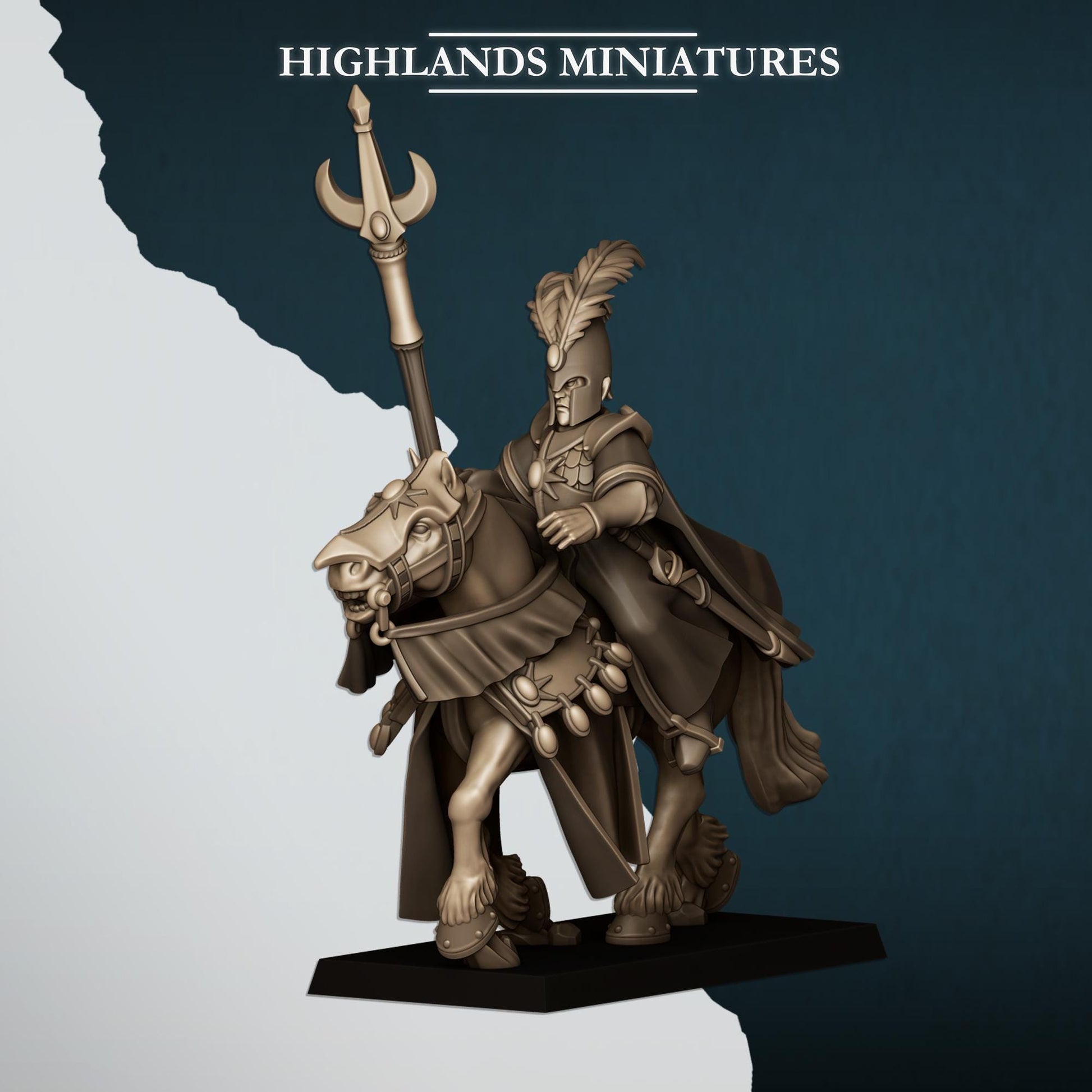 Mounted Aegean Elf Mage | Aegean Elves | Highland Miniatures | 32mm Scale Resin Tabletop RPG Figures for Roleplaying and Wargaming