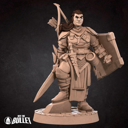 Human Fighter | Iconic Heroes | Bite The Bullet | 35mm Scale | Resin Printed Tabletop RPG Miniature Figures | DND | 5E