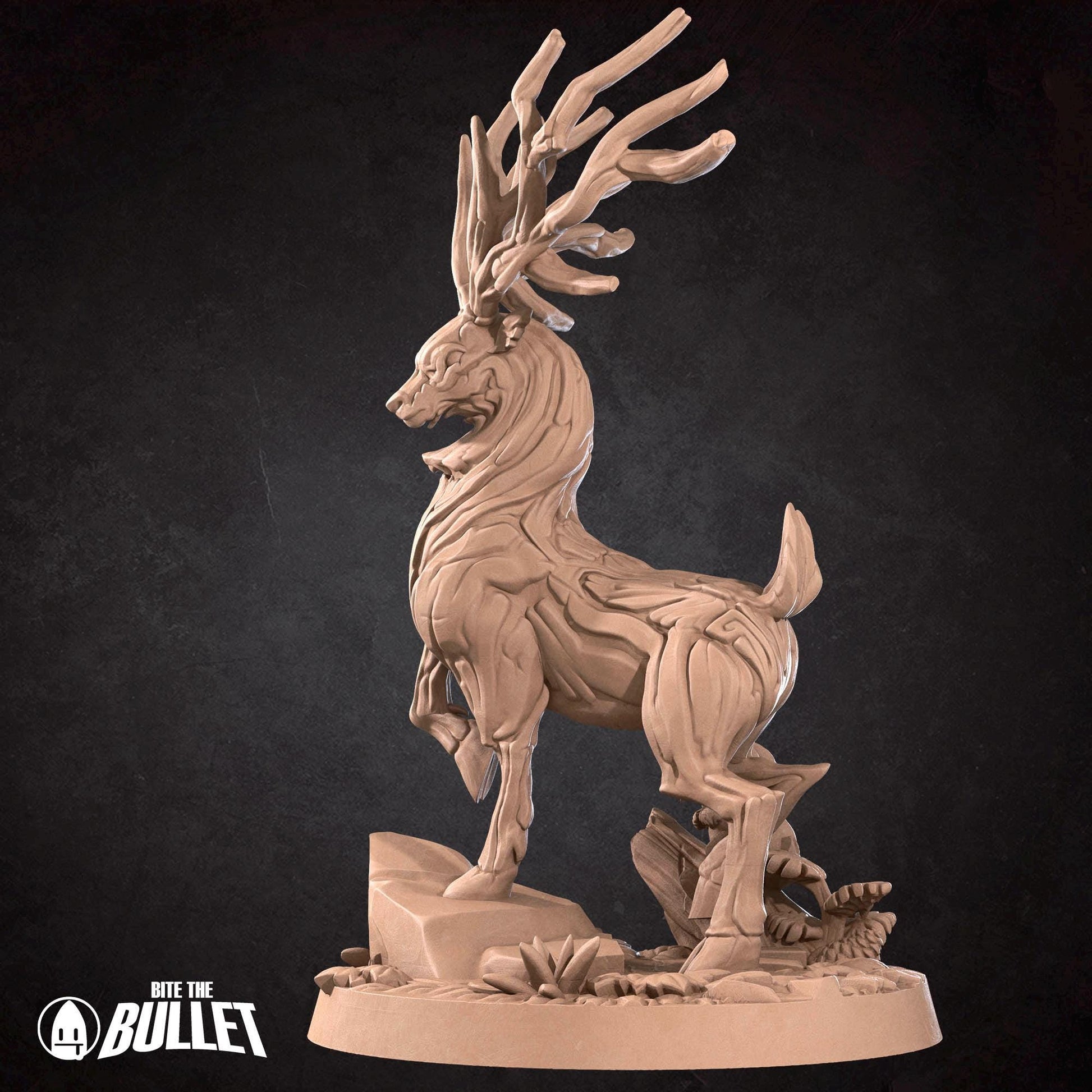 Human Animist With Deer Companion | Iconic Heroes | Bite The Bullet | 35mm Scale | Resin Printed Tabletop RPG Miniature Figures | DND | 5E